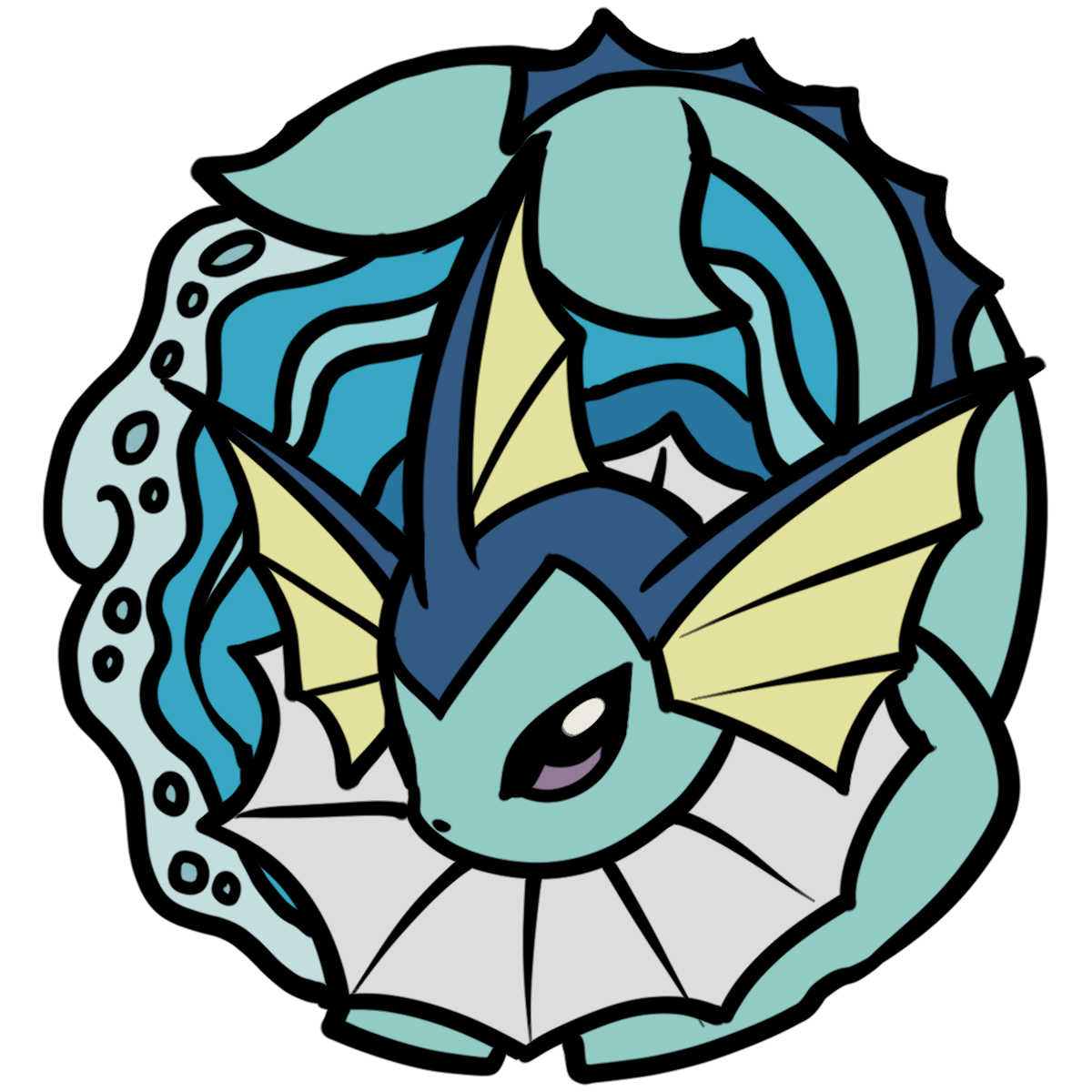 134 Vaporeon Pin Badge